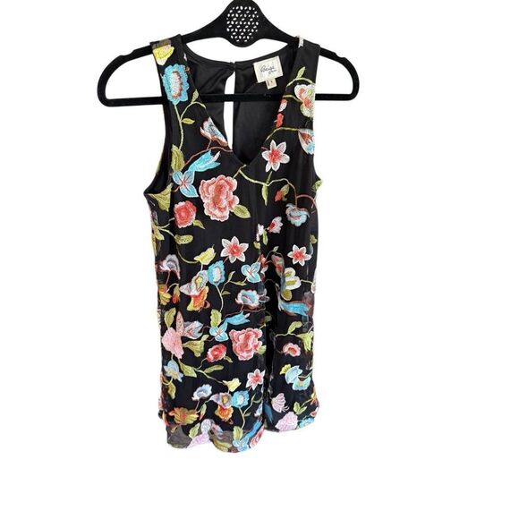 Beige By Eci Womens Multicolor Embroidered Floral Sleeveless Mini Dress Small - Picture 8 of 10